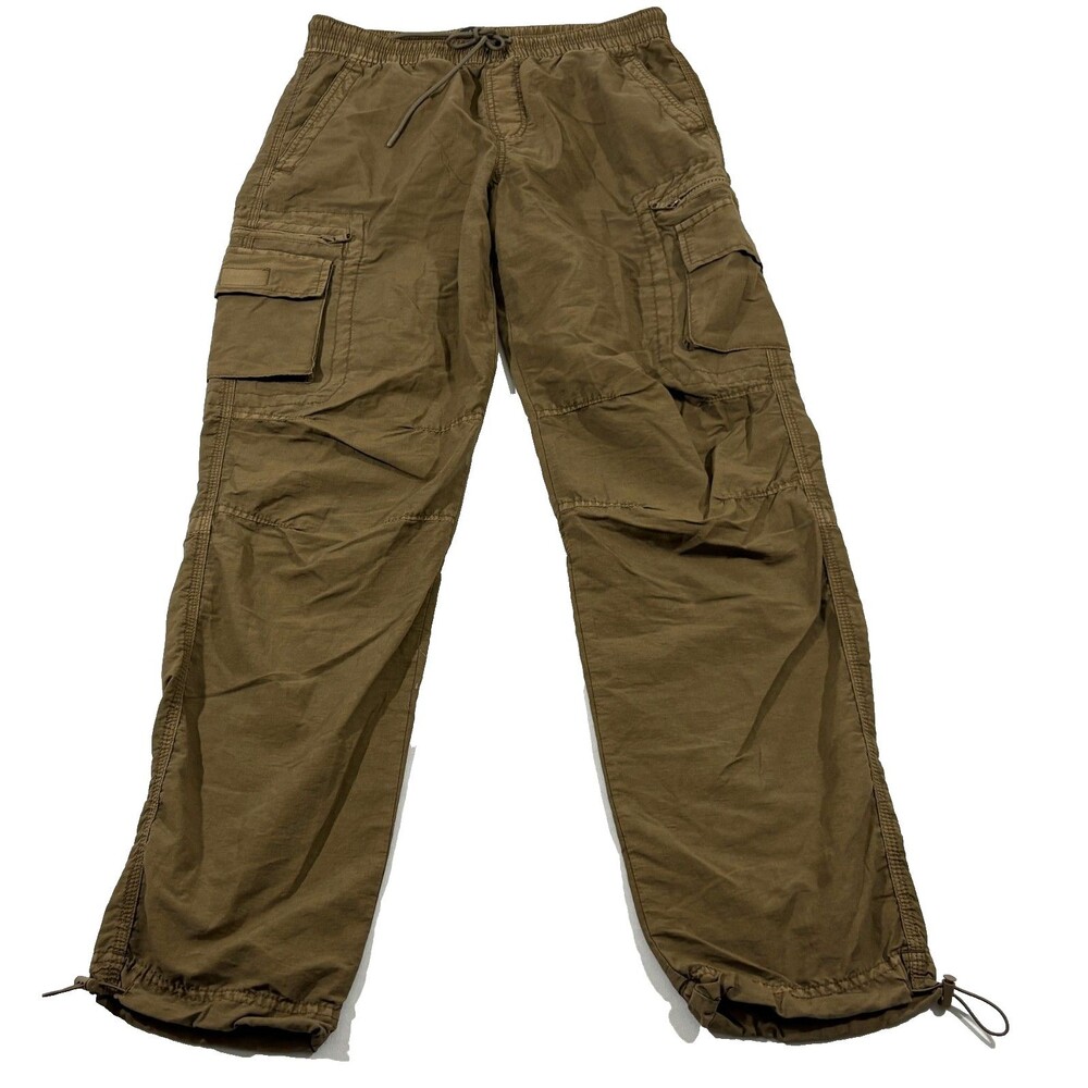 Aeropostale Pants Mens Brown Active Utility Pants Cargo Drawstring Hiking Sz M